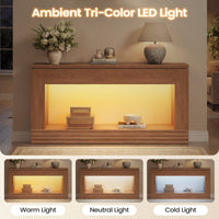 Sikaic 5-Piece Set Sikaic Modern 5-Piece LED Glass Furniture Set – Walnut Finish Brown/Walnut / Engineered Wood/Glass / Modern
