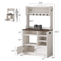 Sikaic Bakers Rack 31.5 inch Farmhouse Bakers Rack with Power Outlet & Storage White White / Engineered Wood / Farmhouse