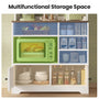 Sikaic Bakers Rack 31.5 inch Farmhouse Bakers Rack with Power Outlet & Storage White White / Engineered Wood / Farmhouse