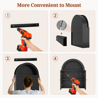 Sikaic Bathroom Wall Cabinet Arched Bathroom Wall Cabinet with Grille Door Black Black / Engineered Wood / Modern