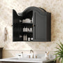 Sikaic Bathroom Wall Cabinet Scalloped Arch Bathroom Wall Cabinet with Adjustable Shelf Black Black / Engineered Wood / Modern