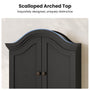 Sikaic Bathroom Wall Cabinet Scalloped Arch Bathroom Wall Cabinet with Adjustable Shelf Black Black / Engineered Wood / Modern