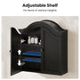 Sikaic Bathroom Wall Cabinet Scalloped Arch Bathroom Wall Cabinet with Adjustable Shelf Black Black / Engineered Wood / Modern