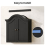Sikaic Bathroom Wall Cabinet Scalloped Arch Bathroom Wall Cabinet with Adjustable Shelf Black Black / Engineered Wood / Modern