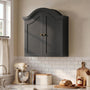 Sikaic Bathroom Wall Cabinet Scalloped Arch Bathroom Wall Cabinet with Adjustable Shelf Black Black / Engineered Wood / Modern