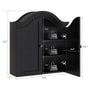 Sikaic Bathroom Wall Cabinet Scalloped Arch Bathroom Wall Cabinet with Adjustable Shelf Black Black / Engineered Wood / Modern