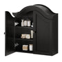 Sikaic Bathroom Wall Cabinet Scalloped Arch Bathroom Wall Cabinet with Adjustable Shelf Black Black / Engineered Wood / Modern