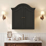 Sikaic Bathroom Wall Cabinet Scalloped Arch Bathroom Wall Cabinet with Adjustable Shelf Black Black / Engineered Wood / Modern