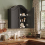 Sikaic Bathroom Wall Cabinet Scalloped Arch Bathroom Wall Cabinet with Adjustable Shelf Black Black / Engineered Wood / Modern