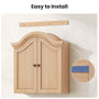 Sikaic Bathroom Wall Cabinet Scalloped Arch Bathroom Wall Cabinet with Adjustable Shelf Natural Natural / Engineered Wood / Modern