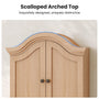 Sikaic Bathroom Wall Cabinet Scalloped Arch Bathroom Wall Cabinet with Adjustable Shelf Natural Natural / Engineered Wood / Modern
