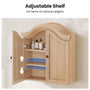Sikaic Bathroom Wall Cabinet Scalloped Arch Bathroom Wall Cabinet with Adjustable Shelf Natural Natural / Engineered Wood / Modern