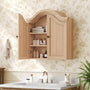 Sikaic Bathroom Wall Cabinet Scalloped Arch Bathroom Wall Cabinet with Adjustable Shelf Natural Natural / Engineered Wood / Modern