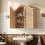 Sikaic Bathroom Wall Cabinet Scalloped Arch Bathroom Wall Cabinet with Adjustable Shelf Natural Natural / Engineered Wood / Modern
