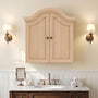 Sikaic Bathroom Wall Cabinet Scalloped Arch Bathroom Wall Cabinet with Adjustable Shelf Natural Natural / Engineered Wood / Modern