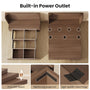Sikaic Bed Queen Murphy Bed with Drawer & Charging Station,Brown Brown / Engineered Wood / 62 x 23.6 x 47.4 inches