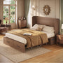Sikaic Bed Queen Murphy Bed with Drawer & Charging Station,Brown Brown / Engineered Wood / 62 x 23.6 x 47.4 inches