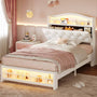 Sikaic Bed Frame Twin Princess Velvet Upholstered Bed Frame Beige Beige / Engineered Wood / Modern