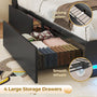 Sikaic Bed Frame Twin Size Bed Frame with Bookcase Headboard and Charging Station Black Black / Engineered Wood / Modern