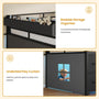 Sikaic Bed Frame Low Loft Bed Twin Size with 7 Storage Drawers, Bookcase and LED Lights Black Black / Twin / Modern