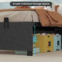 Sikaic Bed Frame Twin Size Metal Platform Bed Frame with 2 Large Storage Drawers No Box Spring Needed Dark Grey & Black Dark Grey & Black / Metal / Modern