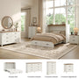 Sikaic Bed Frame Farmhouse Queen Murphy Bed with Storage Drawers & Charging Station Rustic White