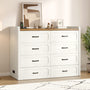 Sikaic Bed Frame Farmhouse Queen Murphy Bed with Storage Drawers & Charging Station Rustic White