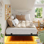 Sikaic Bed Frame Floating LED Bed Frame Black