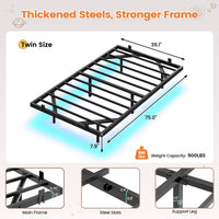 Sikaic Bed Frame Floating LED Bed Frame Black