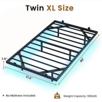 Sikaic Bed Frame Floating LED Bed Frame Black