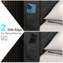 Sikaic Bed Frame LED Bed Frame with Charging Station Storage Headboard Black