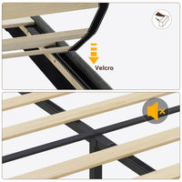 Sikaic Bed Frame LED Bed Frame with Charging Station Storage Headboard Black