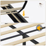 Sikaic Bed Frame LED Bed Frame with Charging Station Storage Headboard Black