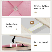 Sikaic Bed Frame Full Princess Velvet Upholstered LED Bed Frame Pink Pink / Full / Engineered Wood