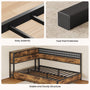 Sikaic Bed Frame L-Shaped Bed Frame with Charging Station and LED Lights Vintage Brown Rustic Brown / 82 x 57 x 35 inches / Engineered Wood