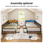 Sikaic Bed Frame L-Shaped Bed Frame with Charging Station and LED Lights Vintage Brown Rustic Brown / 82 x 57 x 35 inches / Engineered Wood