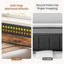 Sikaic Bed Frame L-Shaped Bed Frame with Charging Station and LED Lights Vintage Brown Rustic Brown / 82 x 57 x 35 inches / Engineered Wood