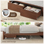 Sikaic Bed Frame Sikaic Fluted Wood Bed Frame with Storage & LED Lights Walnut Walnut / Engineered Wood / Modern