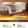 Sikaic Bed Frame Sikaic Floating Bed Frame with LED Lights and Charging Station Walnut Walnut / Full / Engineered Wood