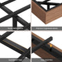 Sikaic Bed Frame Sikaic Floating Bed Frame with LED Lights and Charging Station Walnut Walnut / Full / Engineered Wood