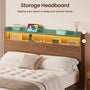 Sikaic Bed Frame Sikaic Floating Bed Frame with LED Lights and Charging Station Walnut Walnut / Full / Engineered Wood