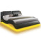 Sikaic Bed Frame Wave Like Curve LED Bed Frame Black