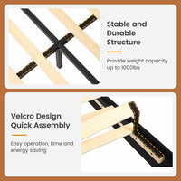 Sikaic Bed Frame Twin Size  LED Upholstered Platform Bed Frame with Charging Station and Shelf Headboard & 2 Storage Drawers Cream White White / Engineered Wood / Modern