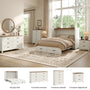 Sikaic Bed Frame Farmhouse Queen Murphy Bed with Storage Drawers & Charging Station Rustic White White / Queen / Engineered Wood
