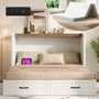 Sikaic Bed Frame Farmhouse Queen Murphy Bed with Storage Drawers & Charging Station Rustic White White / Queen / Engineered Wood