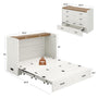 Sikaic Bed Frame Farmhouse Queen Murphy Bed with Storage Drawers & Charging Station Rustic White White / Queen / Engineered Wood