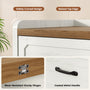 Sikaic Bed Frame Farmhouse Queen Murphy Bed with Storage Drawers & Charging Station Rustic White White / Queen / Engineered Wood