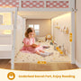 Sikaic Bed Frame Low Loft Bed Twin Size with 7 Storage Drawers, Bookcase and LED Lights White White / Twin / Modern