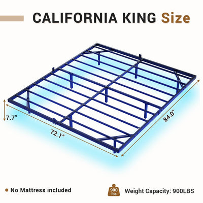 Sikaic Metal Floating LED Bed Frame no Headboard Black