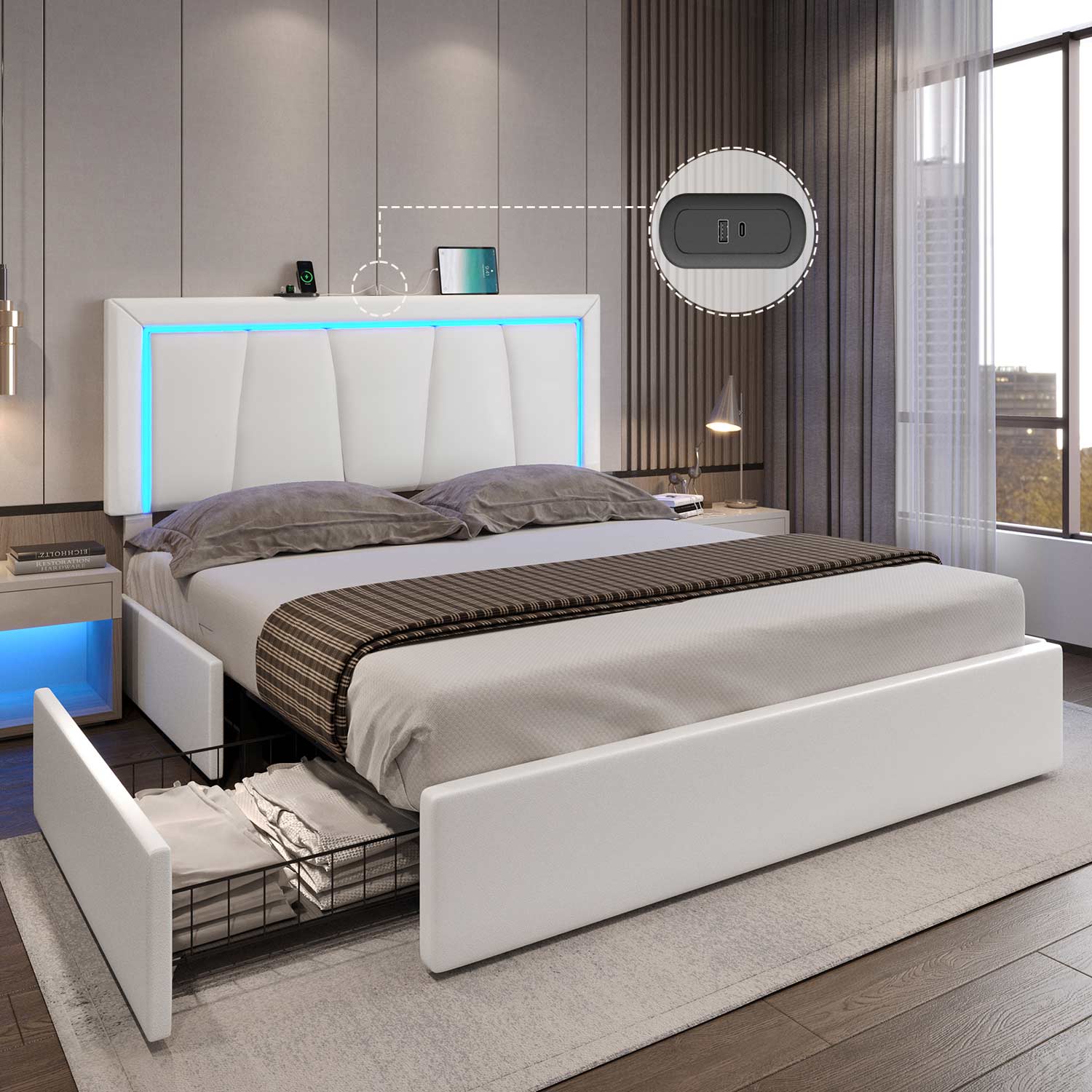 https://www.sikaic.com/cdn/shop/files/sikaic-beds-bed-frames-faux-leather-platform-led-bed-frame-with-storage-drawers-and-usb-ports-adjustable-headboard-white-43475910525236.jpg?v=1703407136